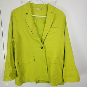 Soft Surroundings Blazer Womens S Portofino Linen Blend Boyfriend Kidcore Neon